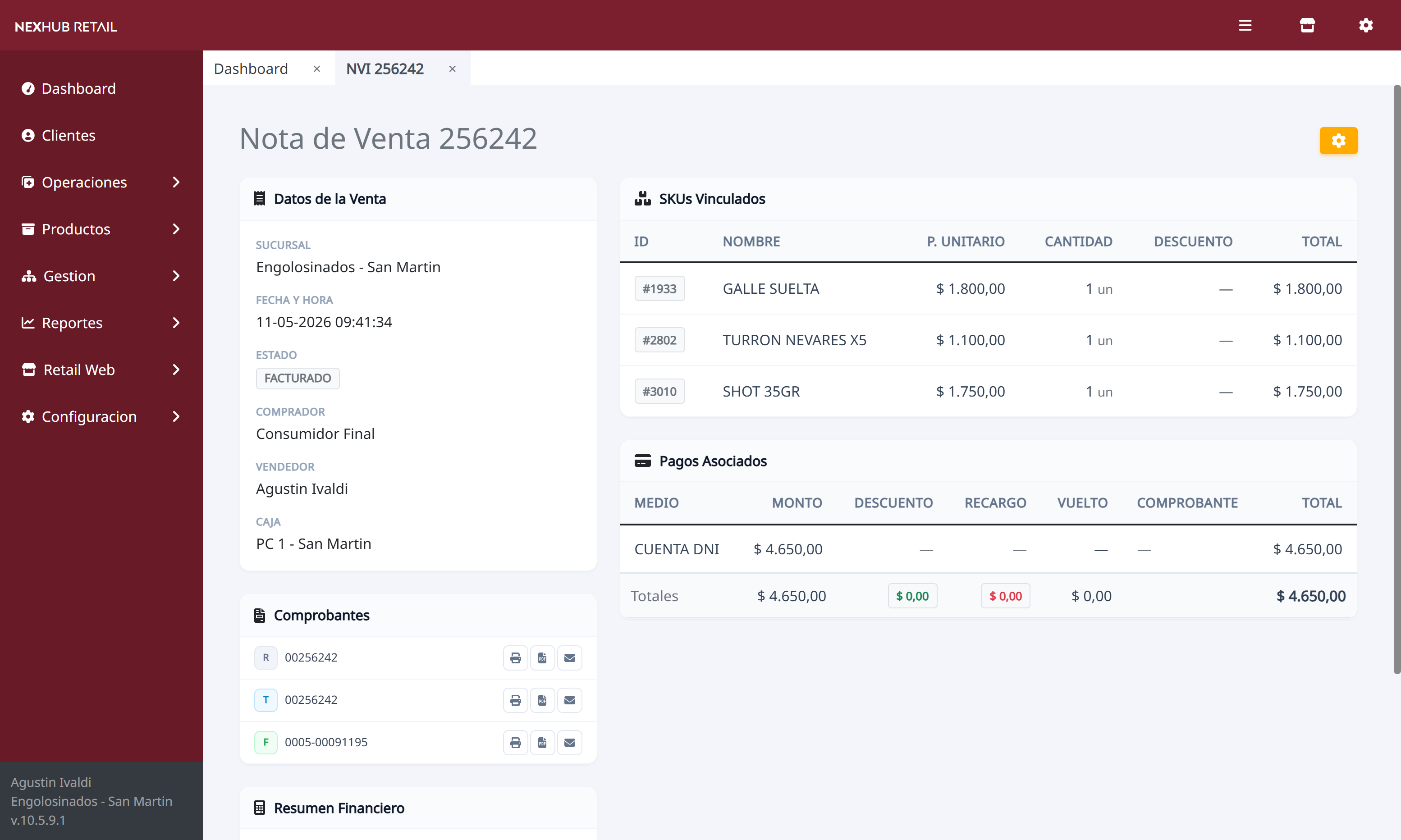 Facturación electrónica ARCA · NexHub Retail